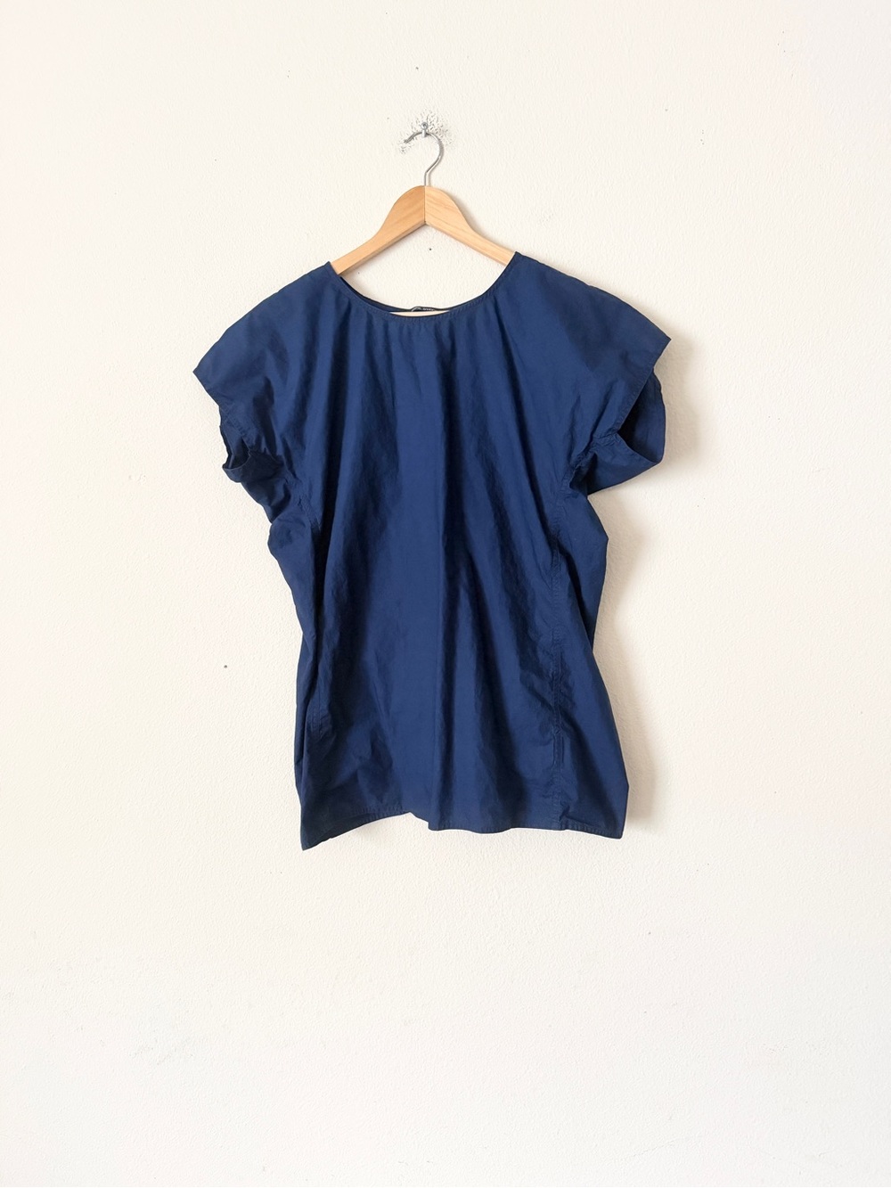 Sofie D’hoore EU 42 navy blue short sleeve poplin cotton top